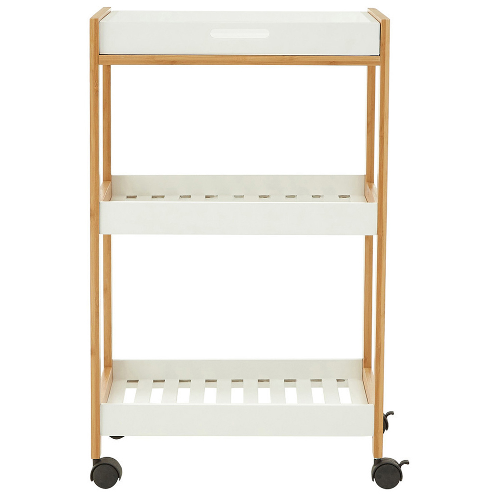 Premier Housewares Nostra 3 Tier Shelf Unit with Wheels Image 2