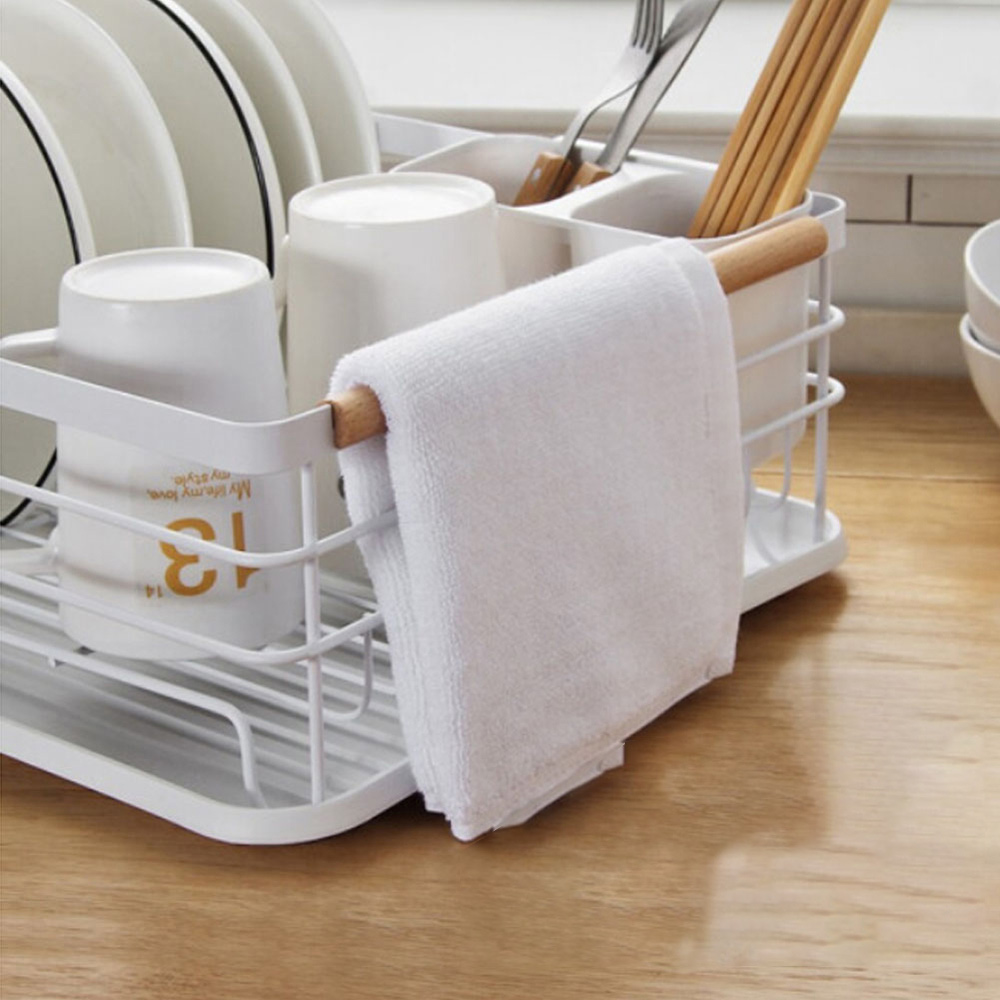 Living And Home WH0780 White Metal Dish Rack With Removable Tray Image 7