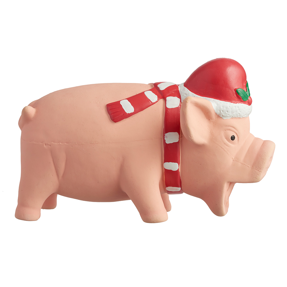 Wilko Latex Christmas Pig Dog Toy Image 1