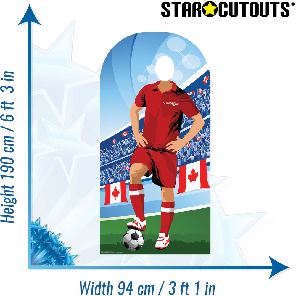 Star Cutouts Ltd Canada World Cup Football Stand-In Cutout 6.2ft Image 5