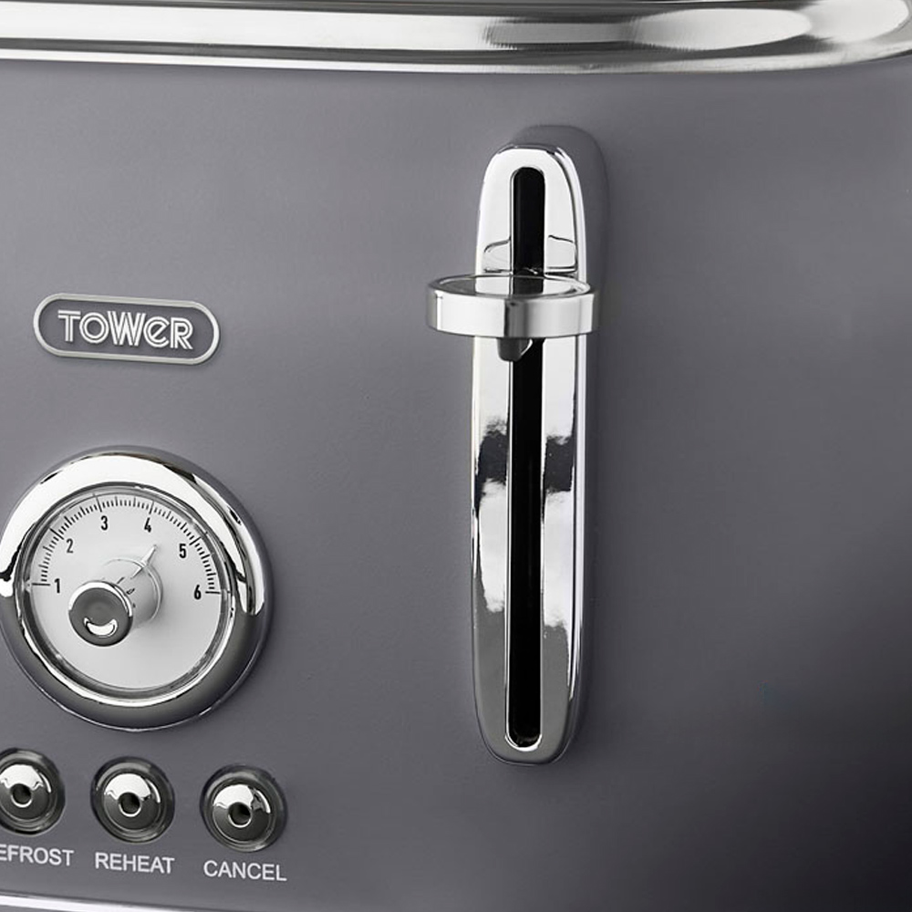Tower T20065GRY Renaissance Grey 4 Slice Toaster Image 3