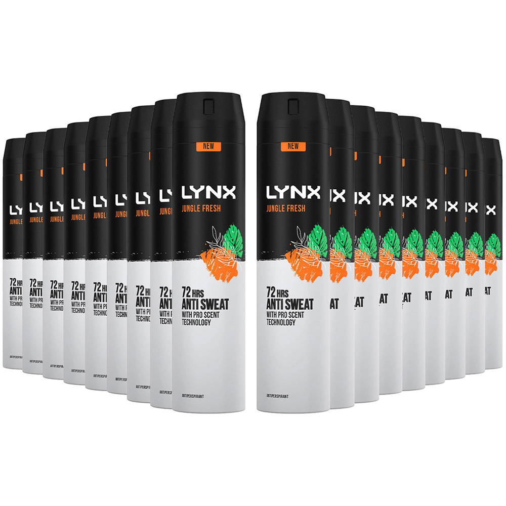 Lynx Jungle Fresh 72 HRS Anti-Sweat Anti-Perspirant Body Spray 250ml 18 Pack Image 1