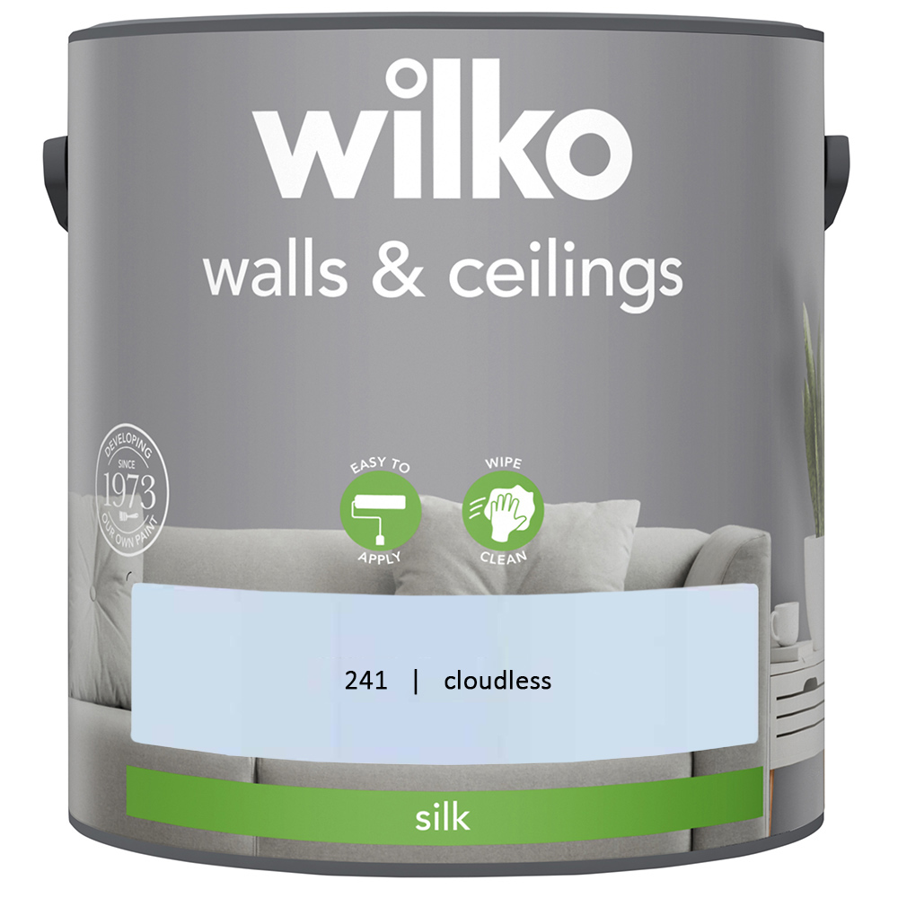 Wilko Walls & Ceilings Cloudless Silk Emulsion Paint 2.5L Image 2