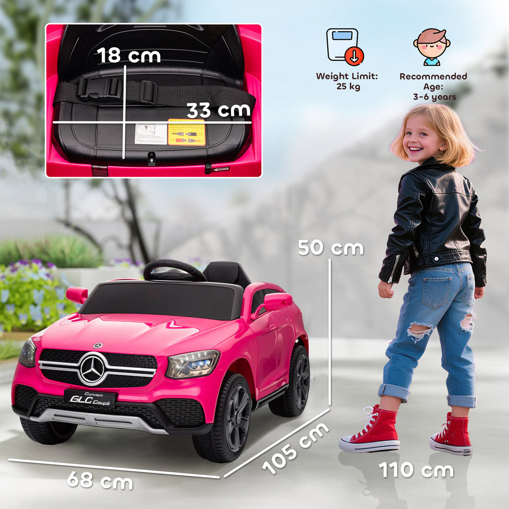 Tommy Toys Pink Mercedes Benz GLC Licensed Kids Ride on Car with Remote Image 9
