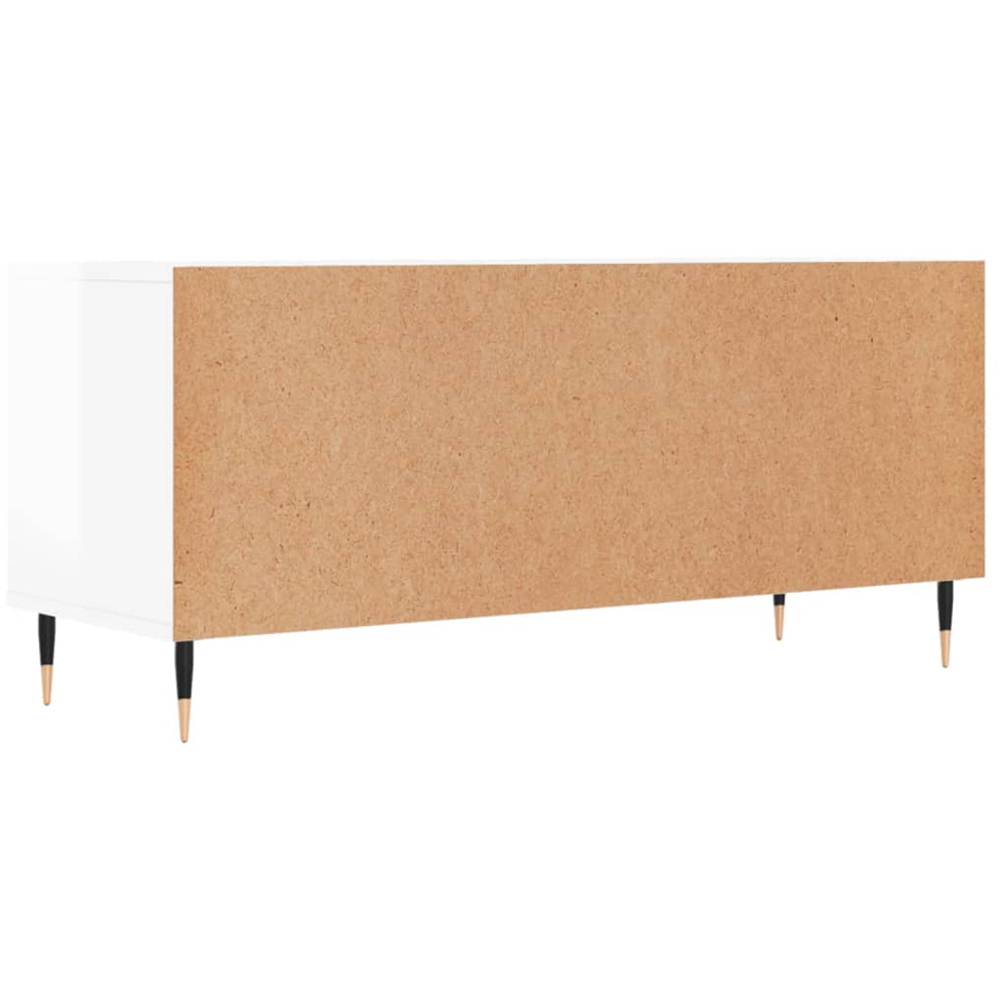 vidaXL 2 Drawer 2 Shelf High Gloss White TV Cabinet Image 8