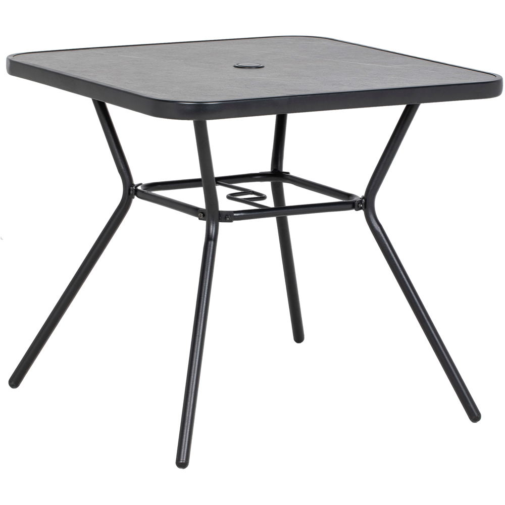 Outsunny Square Coffee Table with Umbrella Hole Image 2