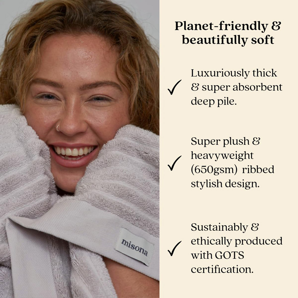 Misona Organic Cotton Light Grey Face Cloth 2 Pack Image 3