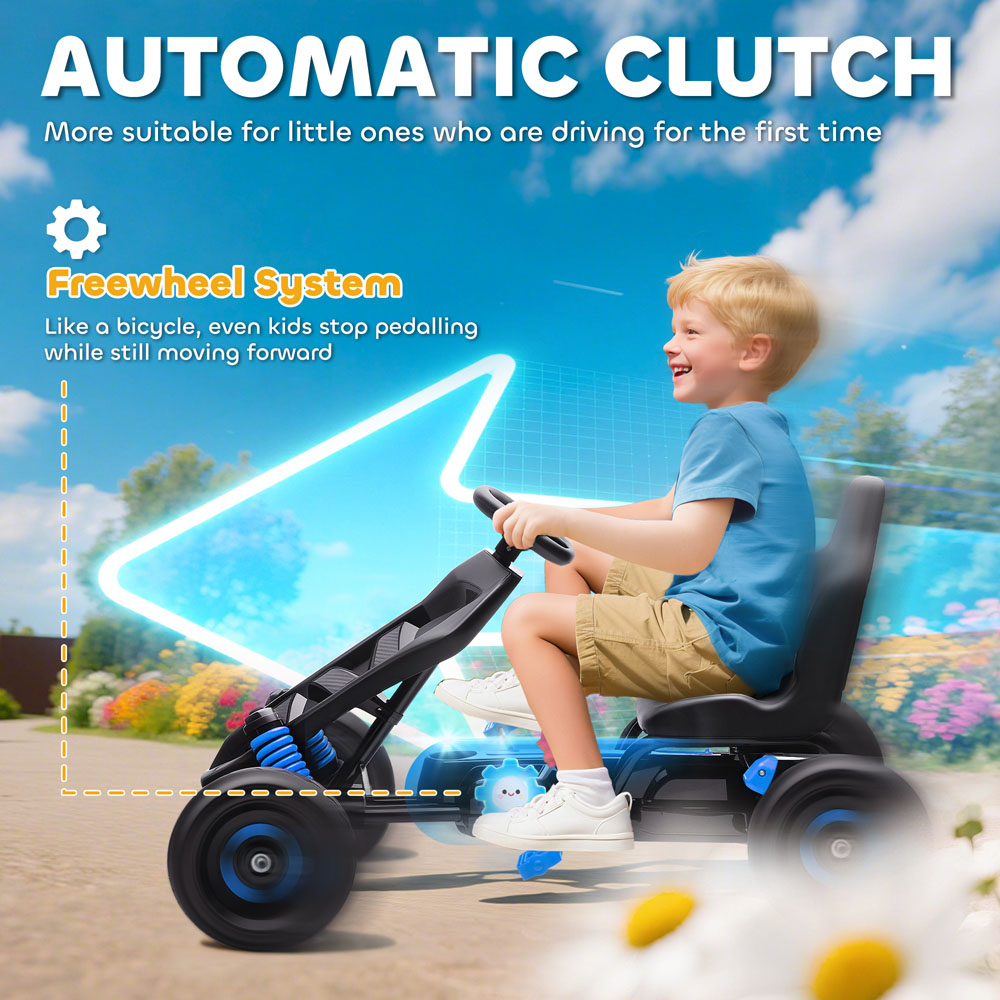 Tommy Toys Kids Pedal Go Kart with Automatic Clutch Blue Image 4