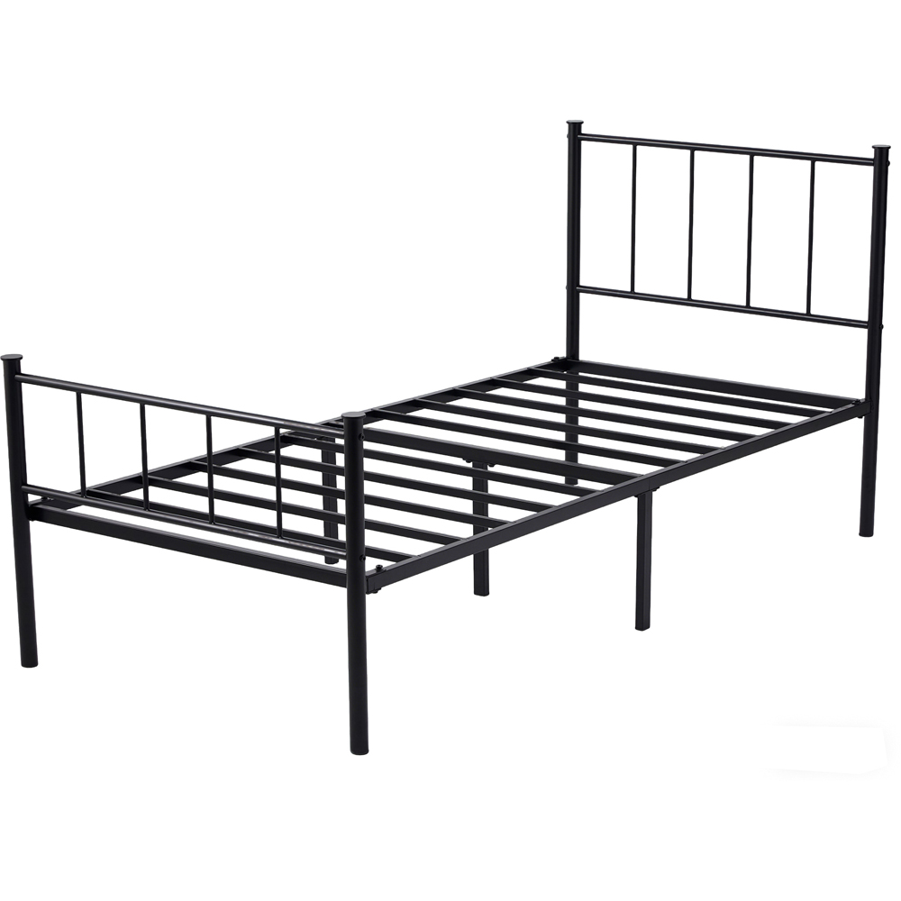 Brooklyn Finn Single Black Metal Bed Frame with Headboard and Footboard Image 2