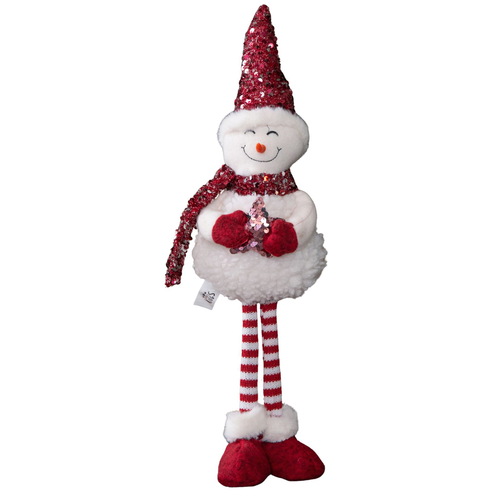 Samuel Alexander Large Soft Fabric Standing Snow Girl Christmas Decoration 50cm Image