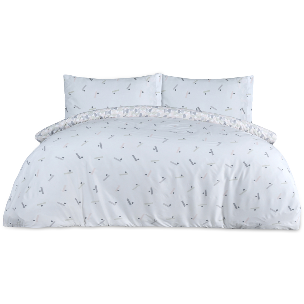 Smart Living Single Blue Circle Geo Reversible Duvet Set Image 3