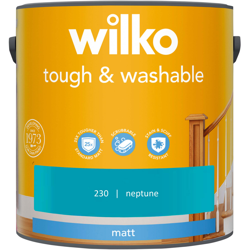 Wilko Tough & Washable Neptune Matt Emulsion Paint 2.5L Image 2