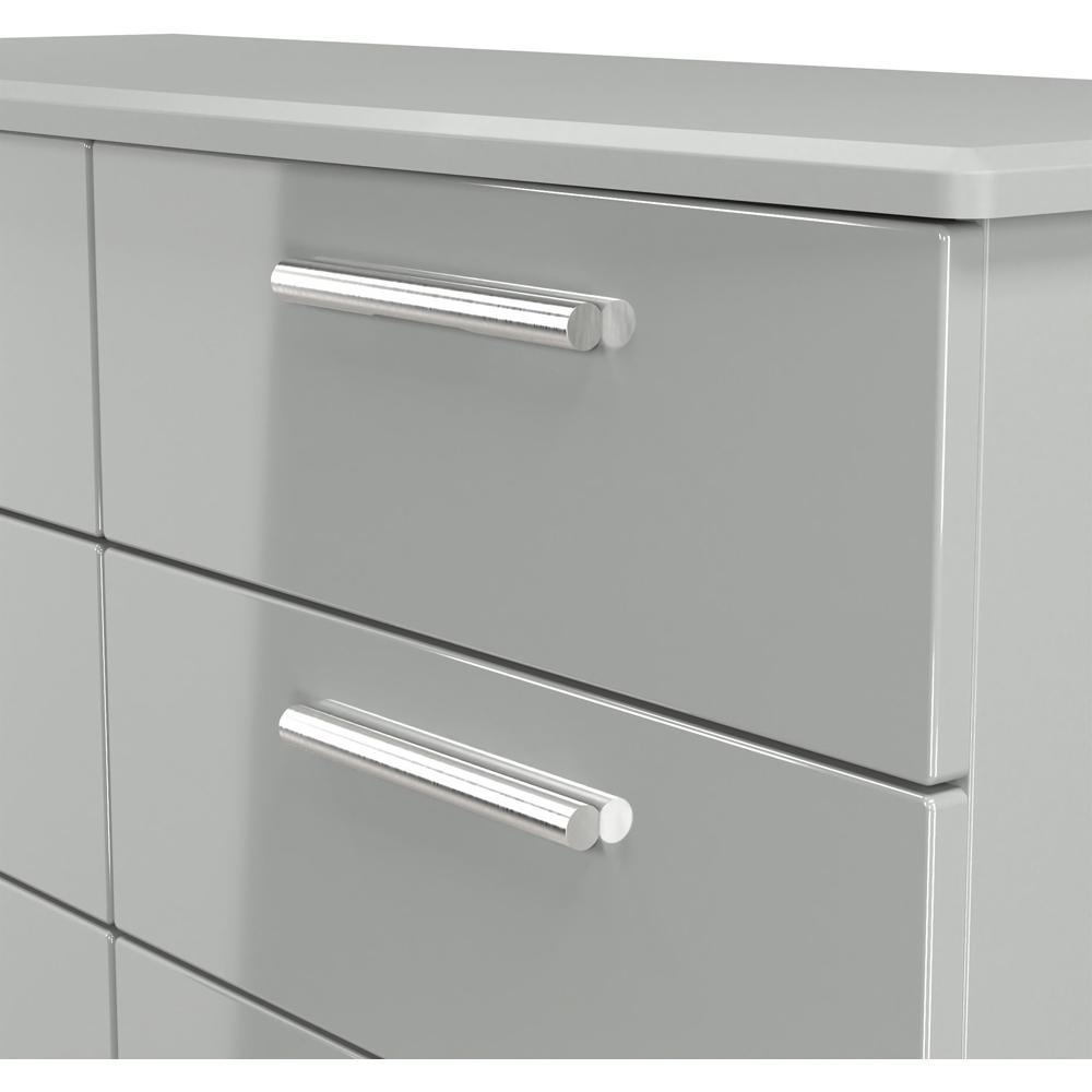 Crowndale Knightsbridge 6 Drawer Grey Gloss and Dusk Grey Wide Chest of Drawers Ready Assembled Image 5