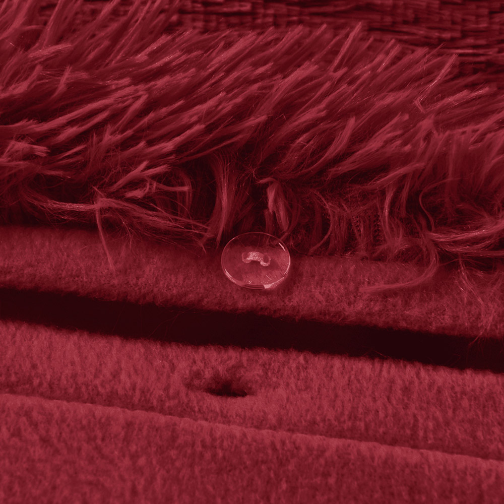 Velosso Alaska Double Red Faux Fur Duvet Set Image 3