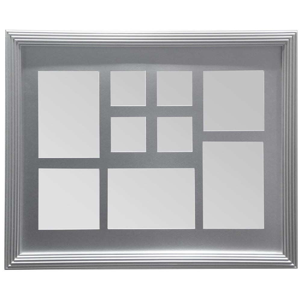 Premier Housewares Silver 9 Photo Multi Photo Frame Image 1