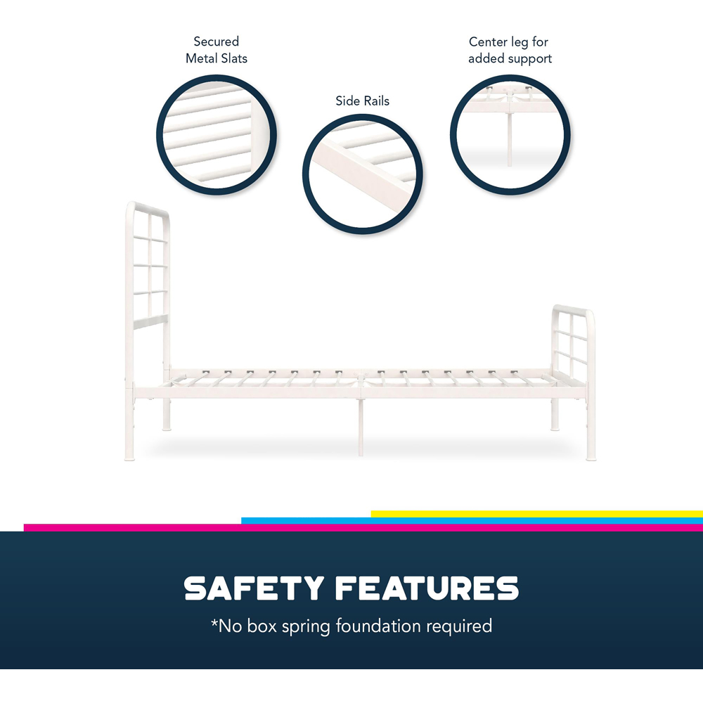 Dorel Millie Double White Metal Bed Frame Image 8