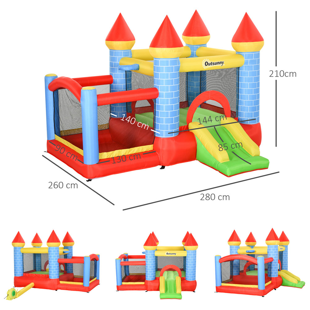 Outsunny Kids Trampoline Bouncy Castle Image 6