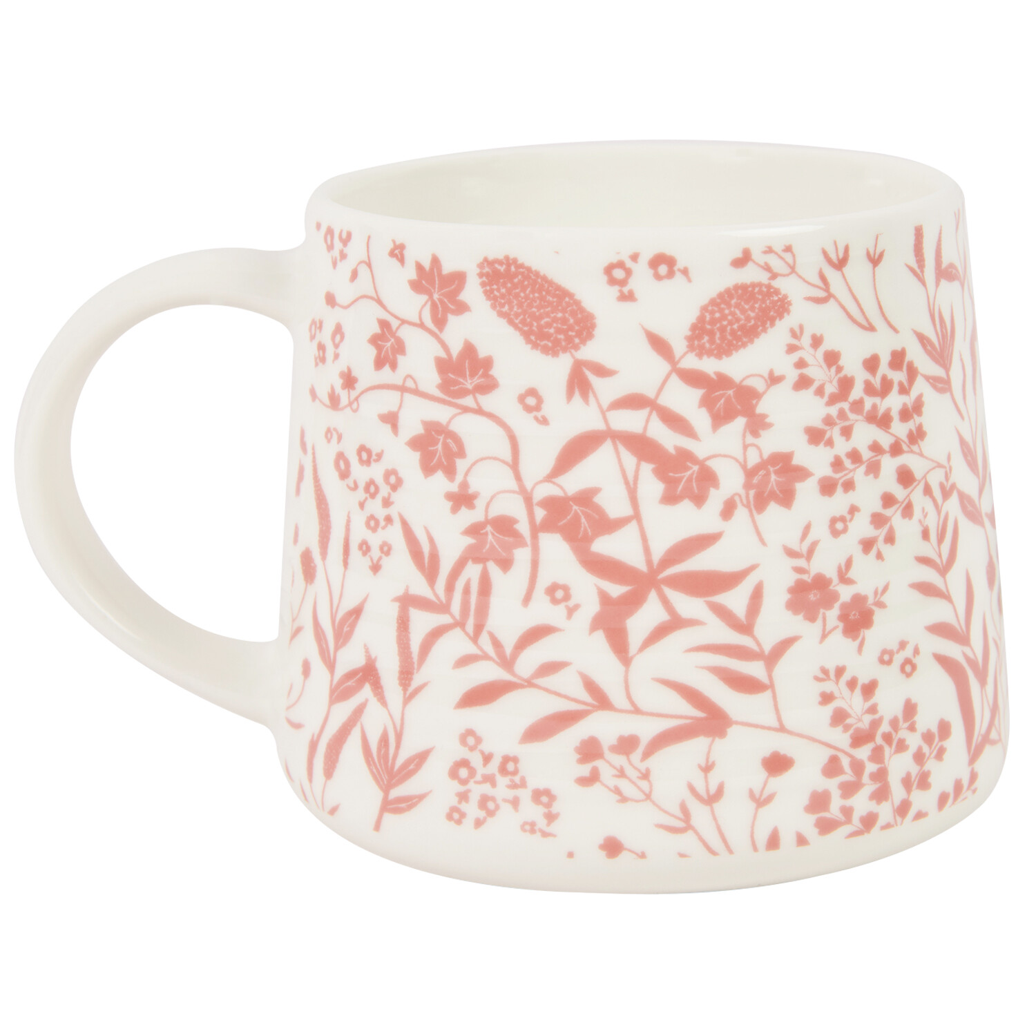 Flower Ribbed Mug - Pink Image 1