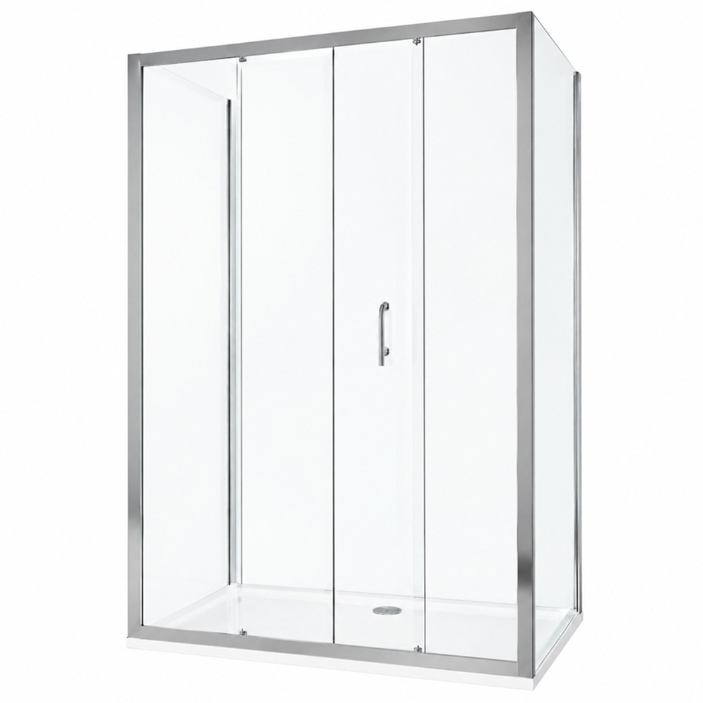 Stech Homes Sliding Shower Door with 2 Side Panels 1600 x 1850mm Image 1