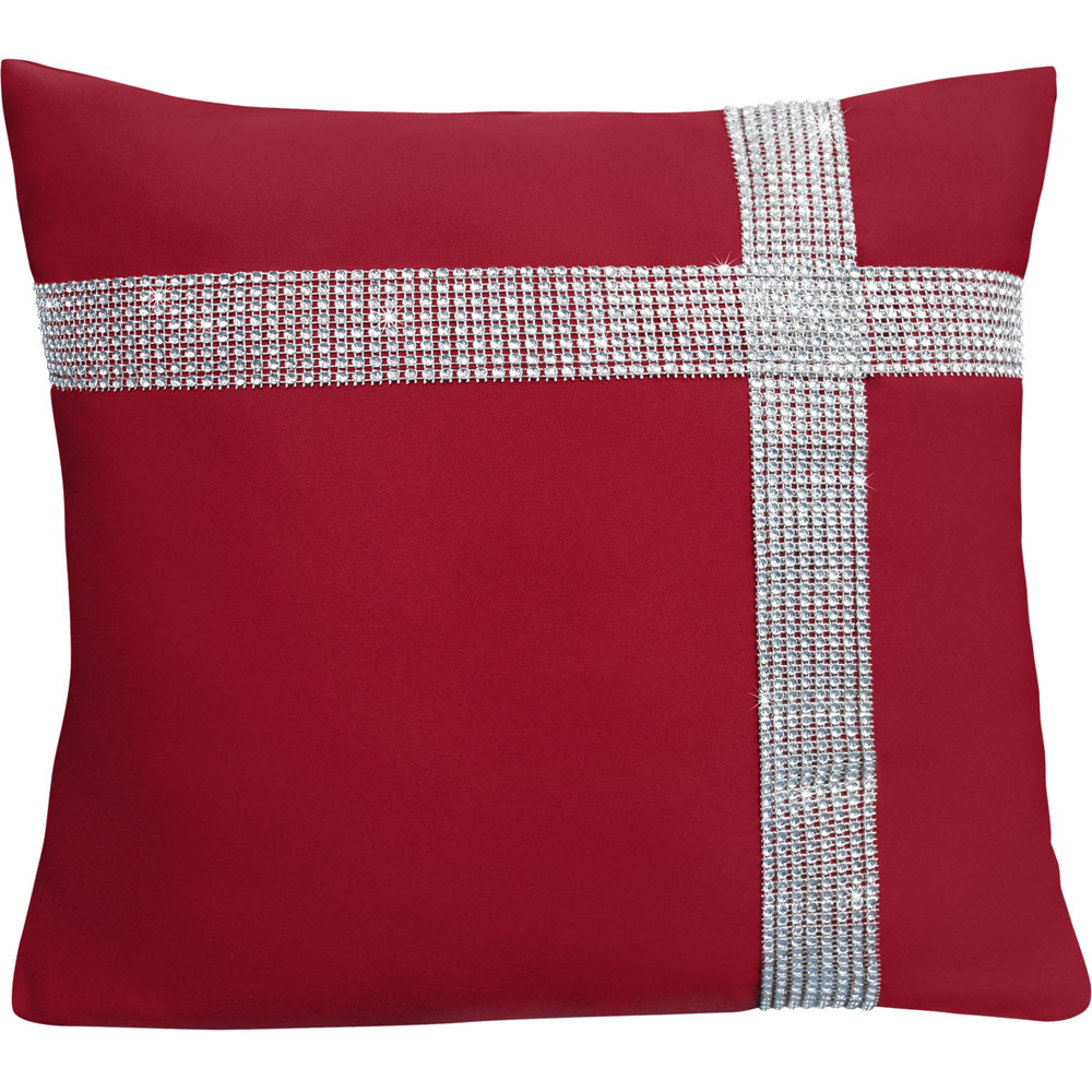 Velosso Diamante Cross Red Filled Cushion 43 x 43cm 2 Pack Image 1