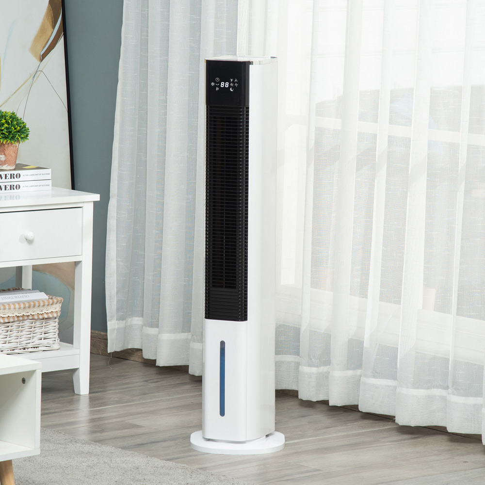 HOMCOM White and Black Evaporative Air Cooler with Remote 6L Image 2