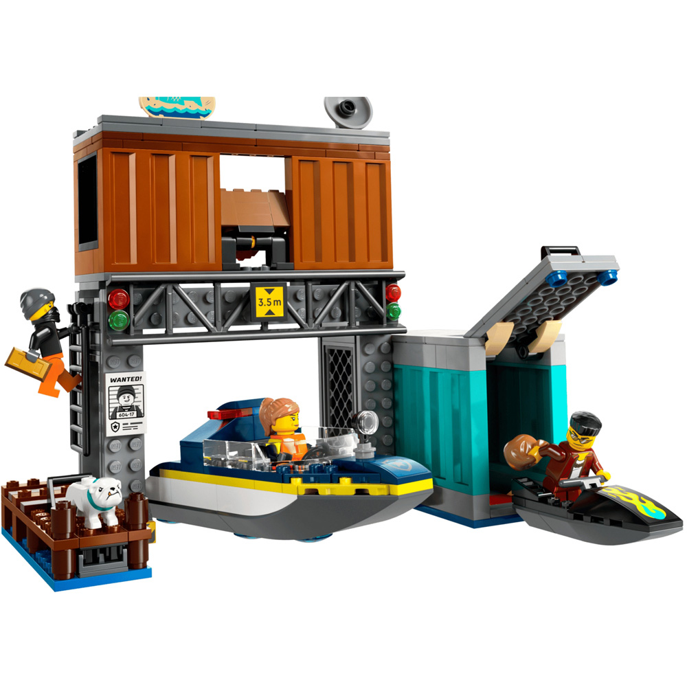 LEGO City 60417 Police Speedboat and Crooks Hideout Building Set 311 Piece Image 2