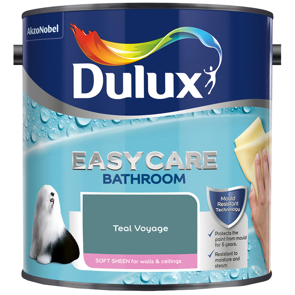 Dulux Easycare Bathroom Teal Voyage Soft Sheen Paint 2.5L Image 2