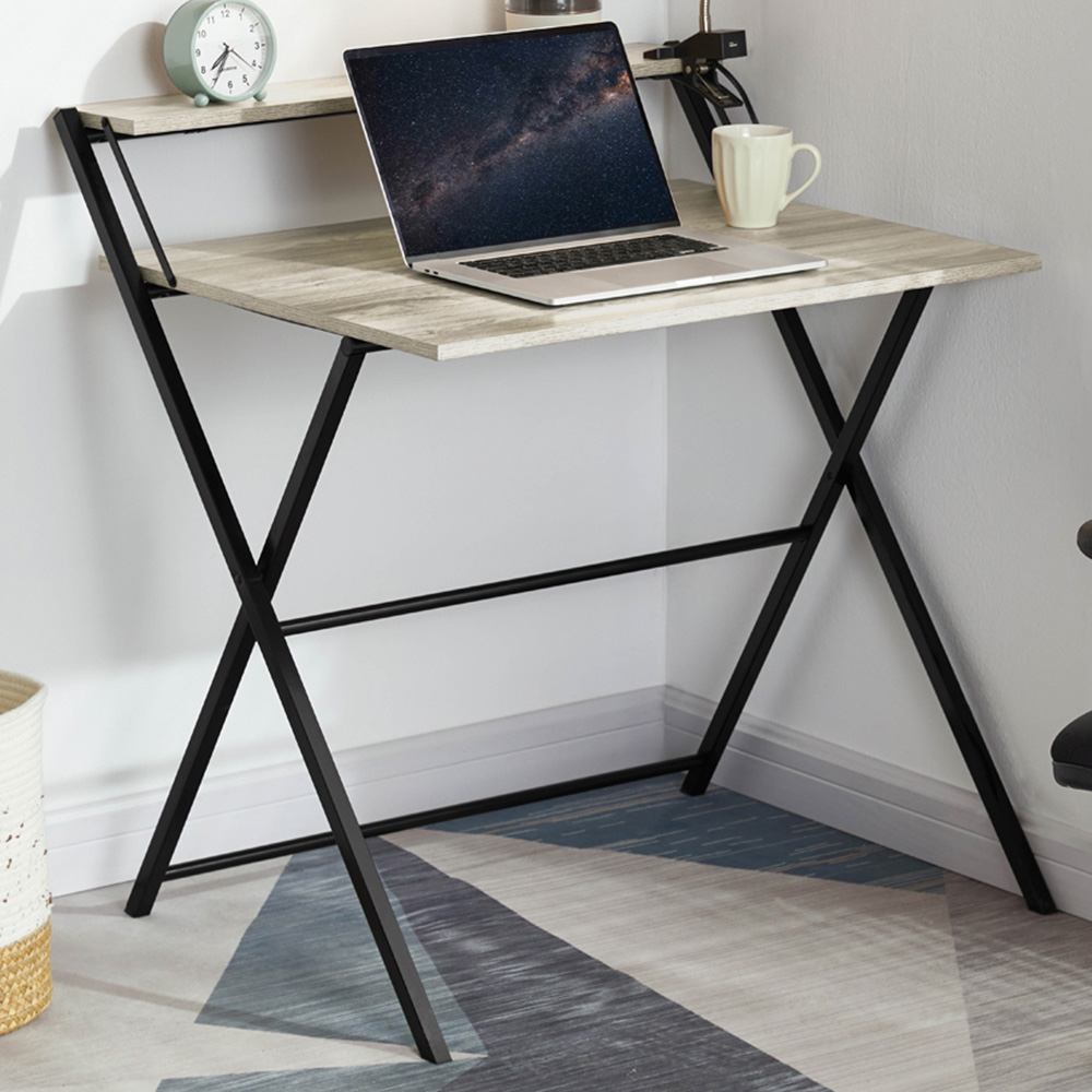 Vida Designs Brooklyn Grey Foldable Computer Desk Image 1