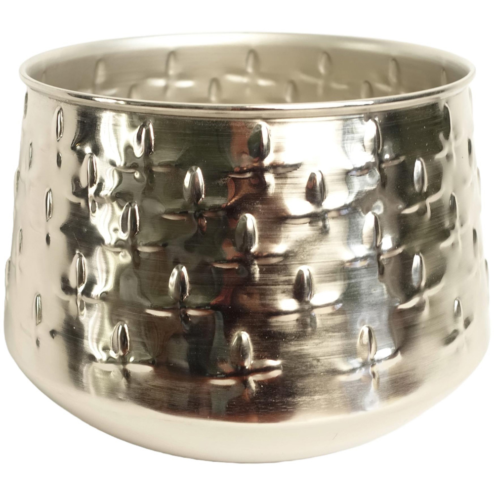 Leaf Silver Cross Metal Planter 18cm Image 2