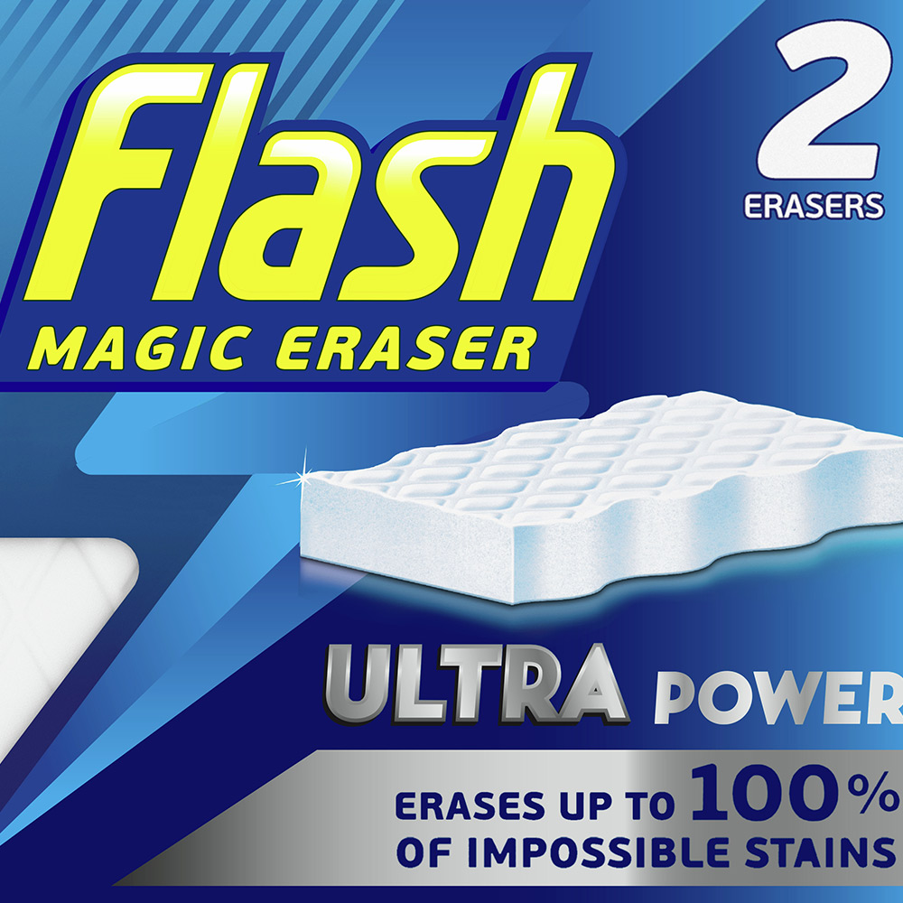 Flash Extra Power Magic Eraser 2 pack Image 1