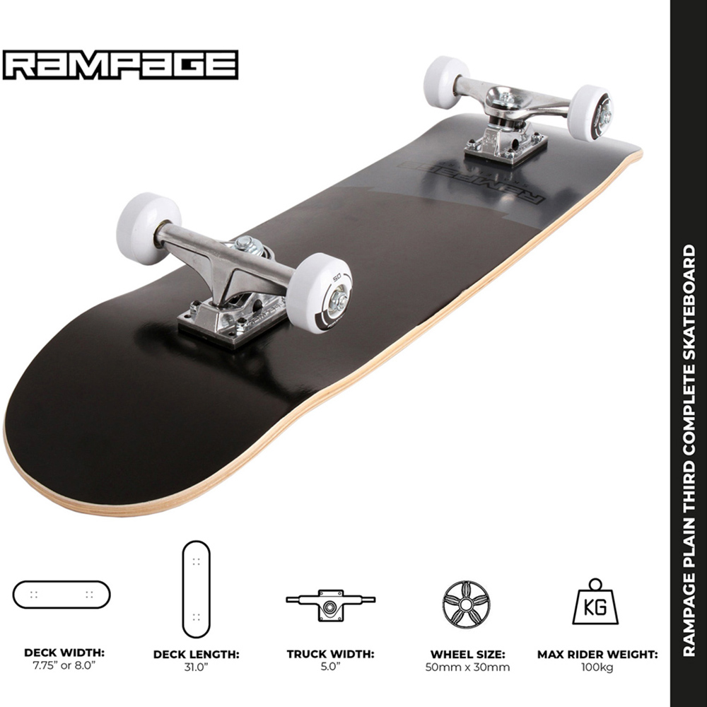 Rampage Plain Third Skateboard 8 inch Image 6