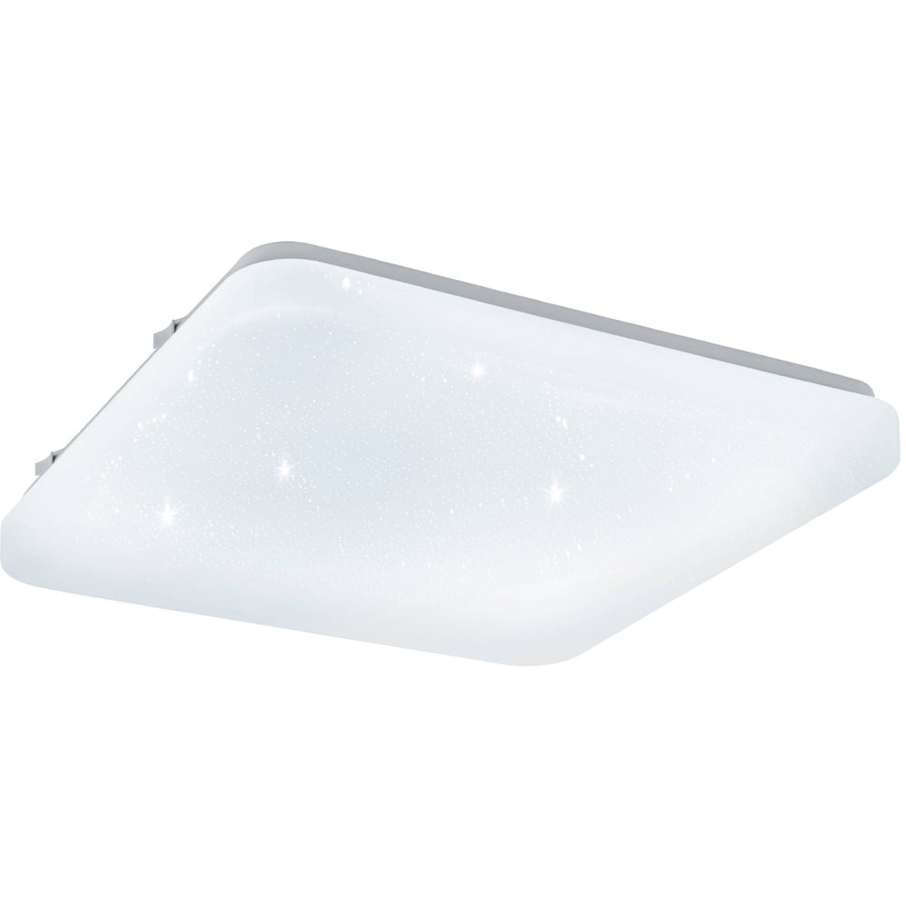EGLO Frania-S Metal and Plastic Square White Crystal Effect Integrated LED Flush Light Image 1