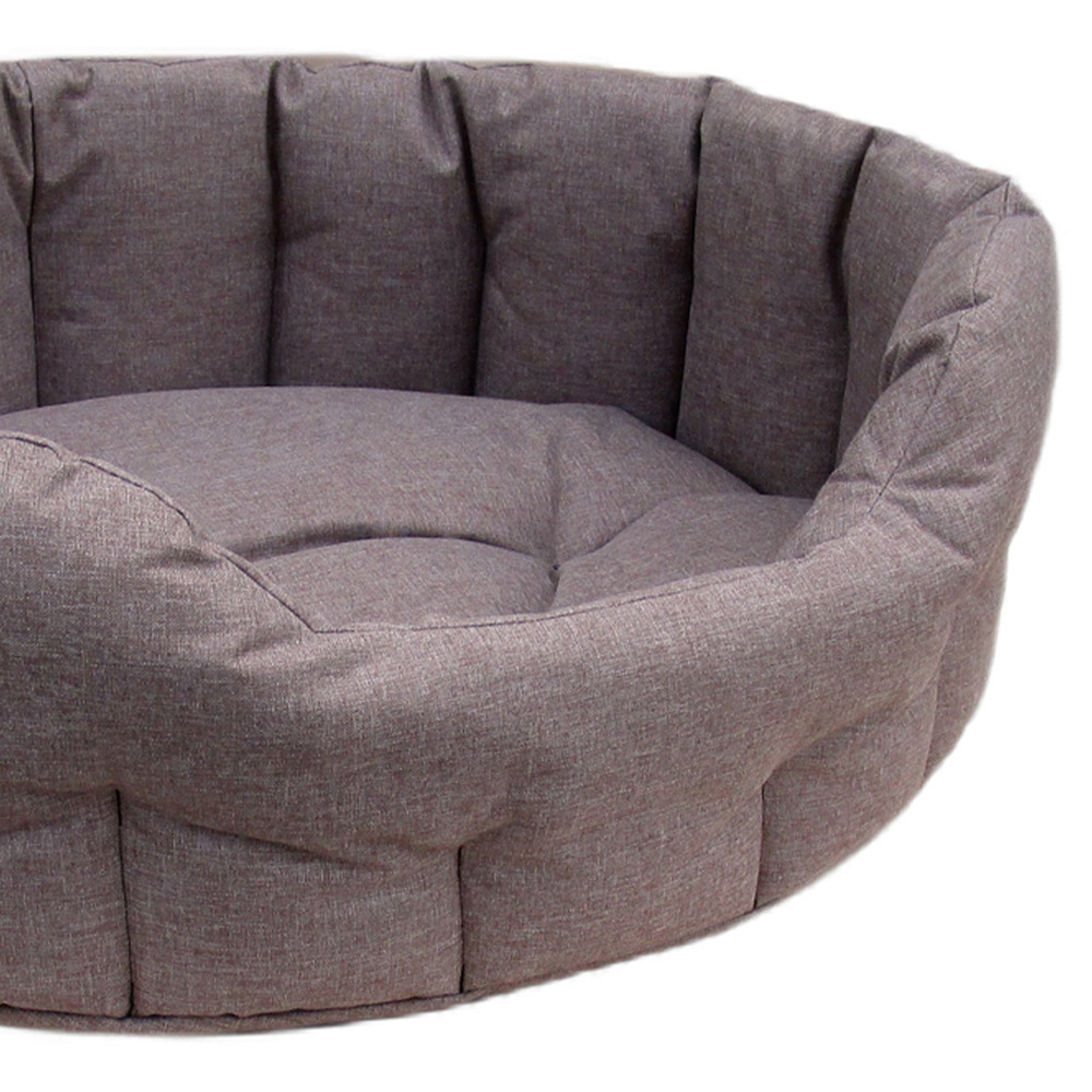 P&L Medium Brown Oval Waterproof Dog Bed Image 4