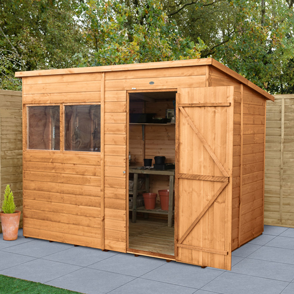 Forest Garden 8 x 6ft Shiplap Dip Treated Pent Shed Image 2