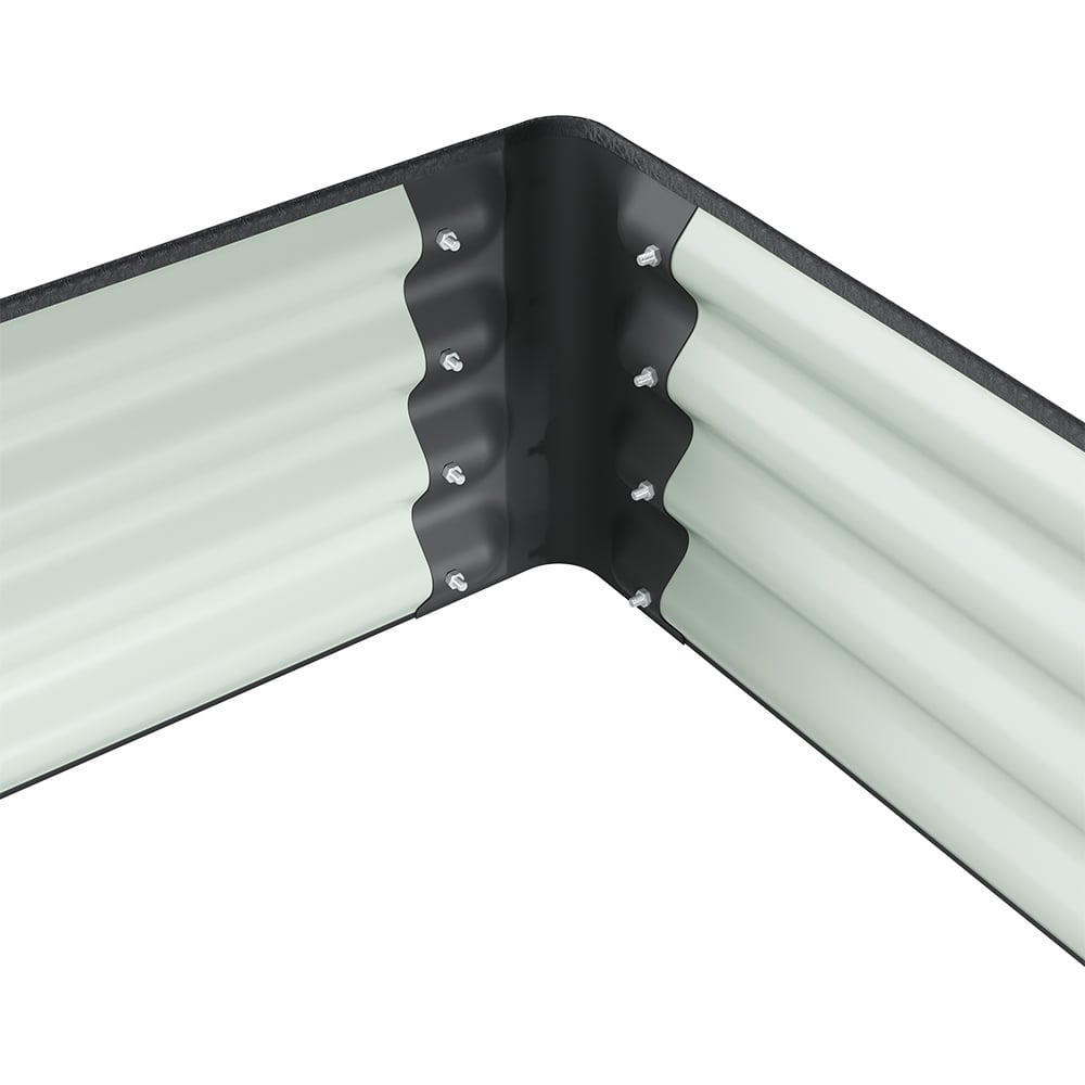 Living and Home Black Rectangular Galvanised Steel Raised Garden Bed 180 x 120cm Image 5