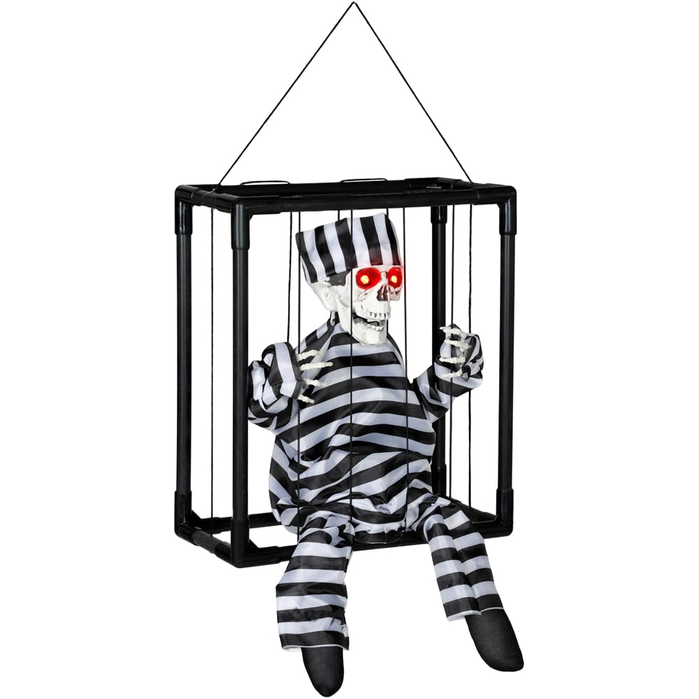 Outsunny Voice Activated Animatronics Hinging Skeleton Halloween Decoration 30 x 26cm Image 1