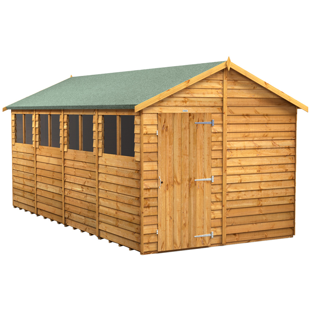 Power 16 x 8ft Overlap Apex Garden Shed Image 1