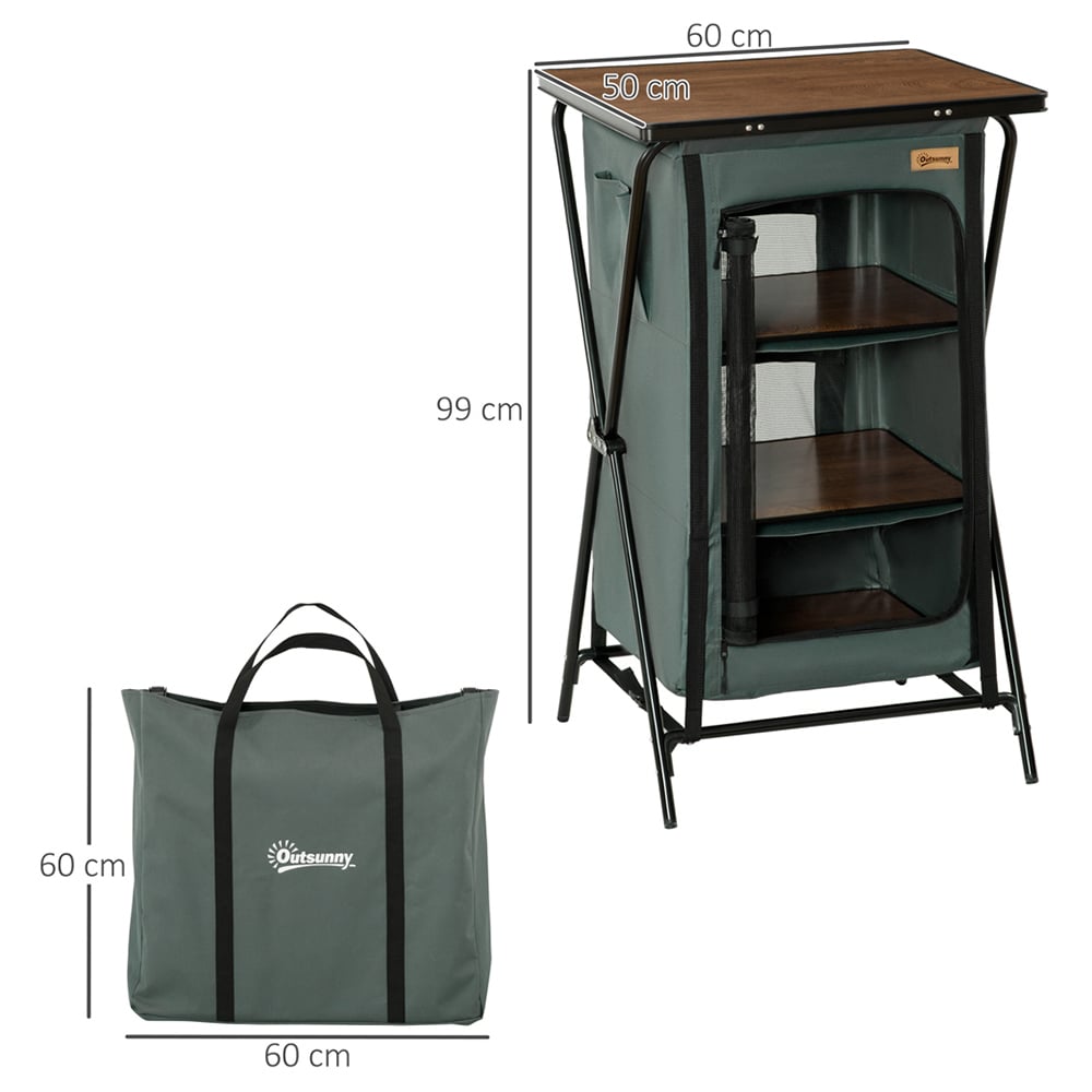 Outsunny Camping Storage Cupboard Grey Image 6