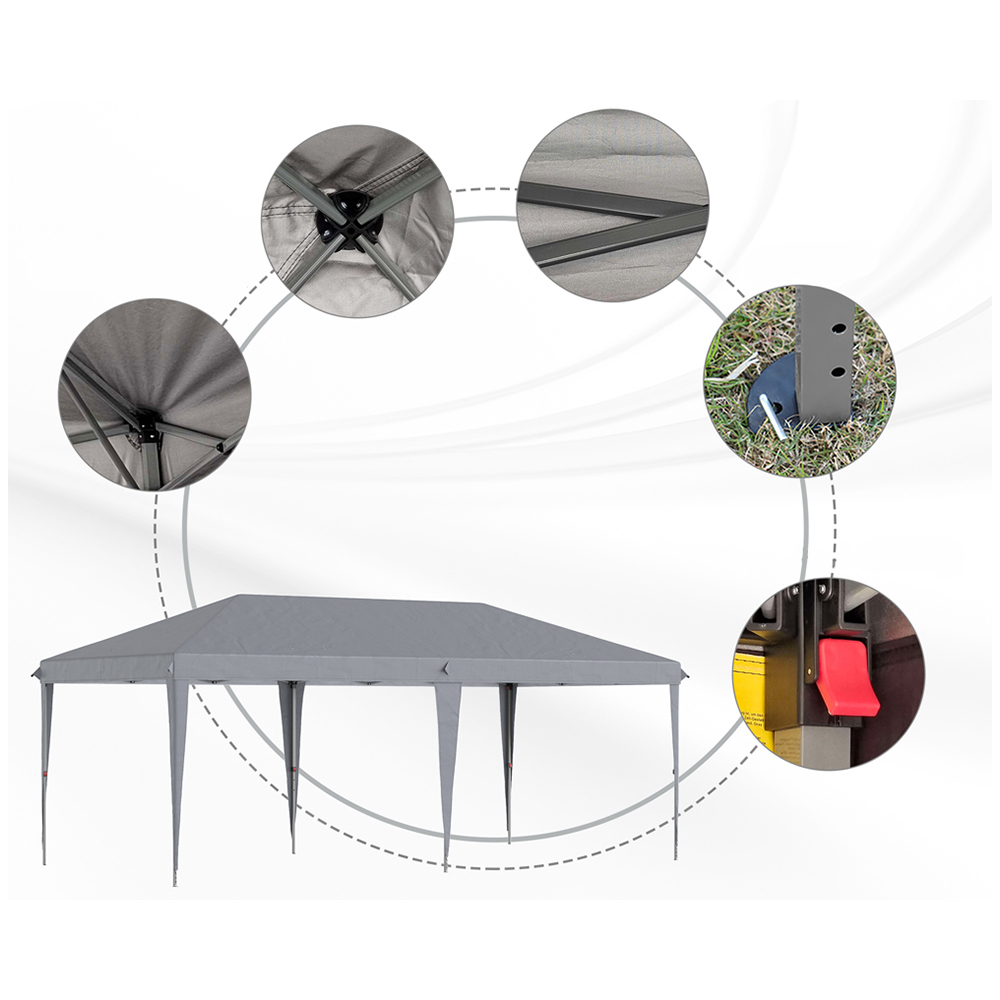 3x6m Large Gazebo Grey Image 5