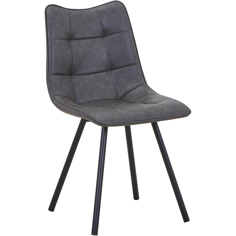Portland Harper Grey Faux Leather Dining Chair Image 2