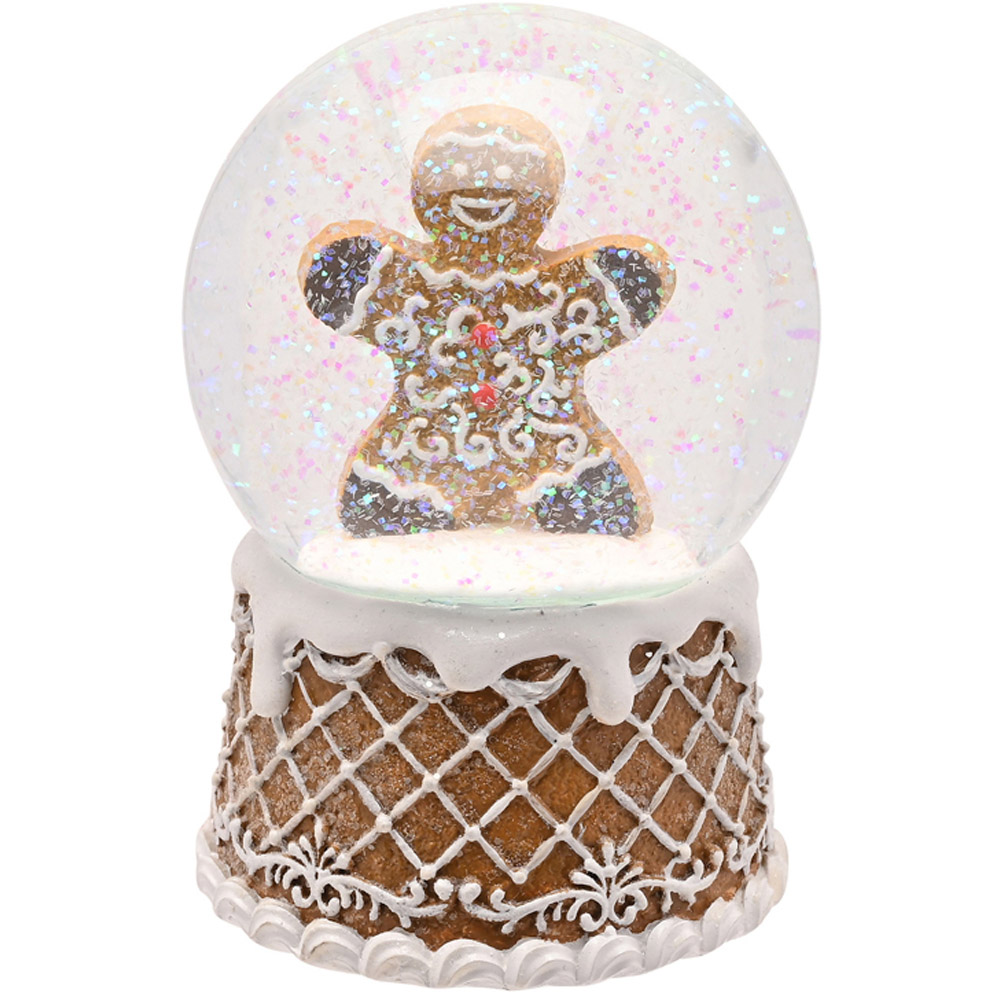 The Seasonal Gift Co. Santa and Friends Gingerbread Tree Snow Globe 15cm Image 3