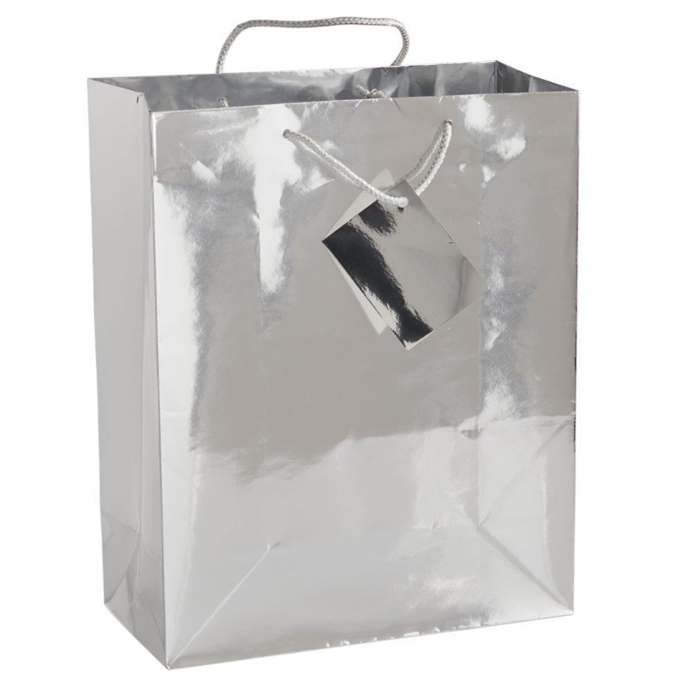 Single Wilko Large Holographic Foil Gift Bag in Assorted styles Image 1