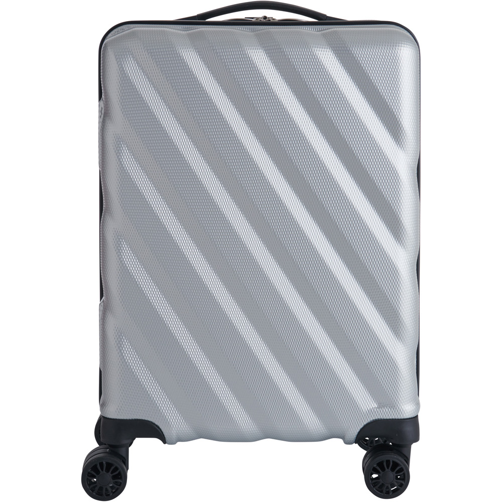 Wilko 4 Wheel Cabin Friendly Silver Hard Shell Case 32L Wilko