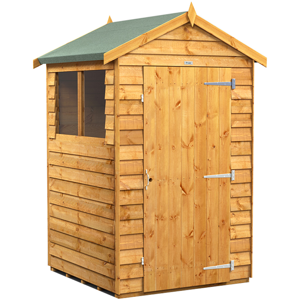 Power 4 x 4ft Overlap Apex Garden Shed Image 1