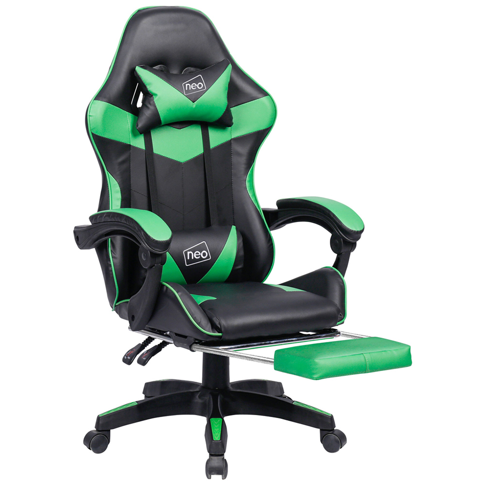 Neo Green and Black PU Leather Swivel Office Chair Image 2