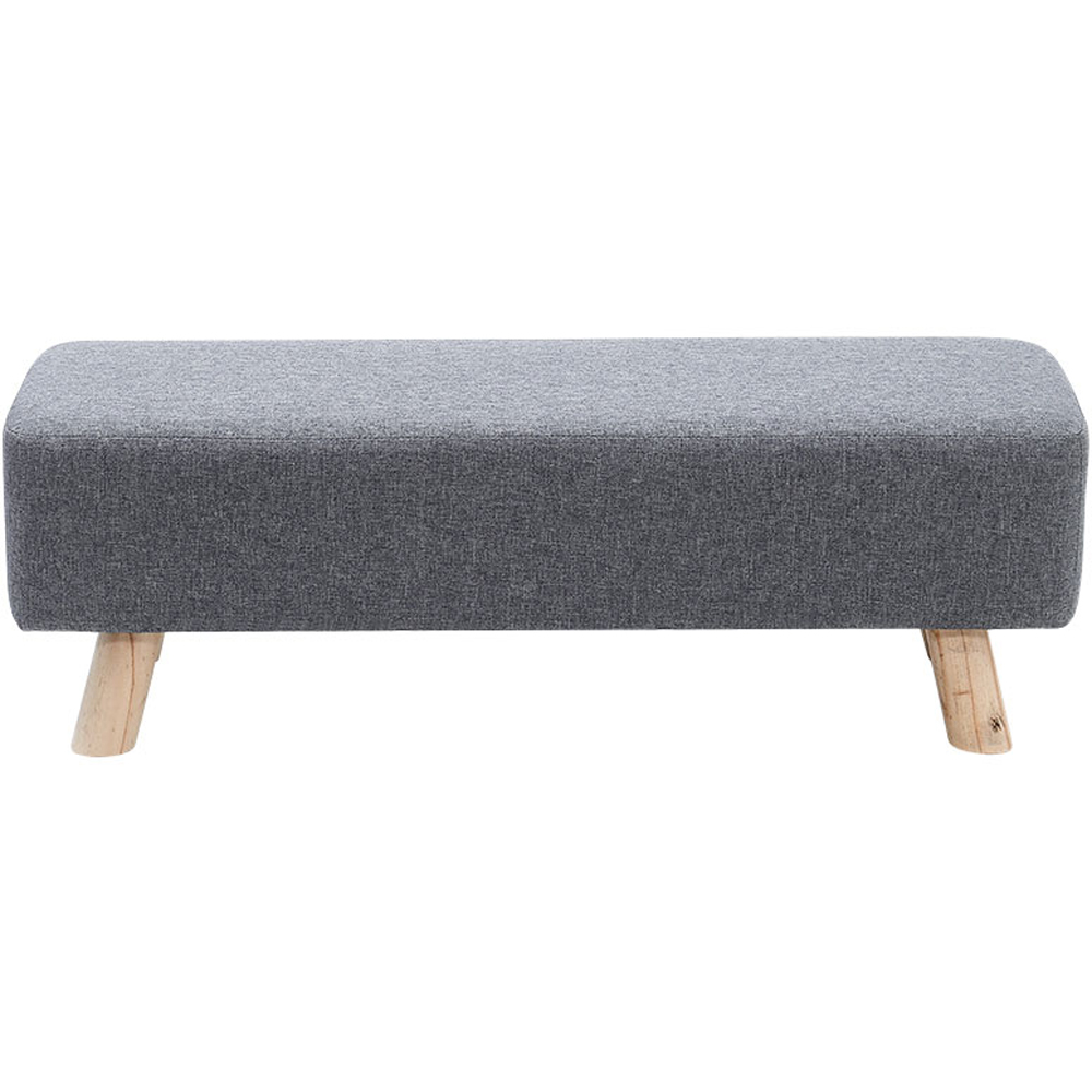 Living and Home Tofu Shaped Grey Wooden Footstool Image 2