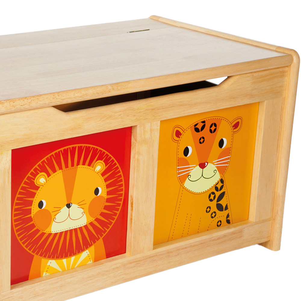 Tidlo Wooden Natural Jungle Toy Chest Image 3