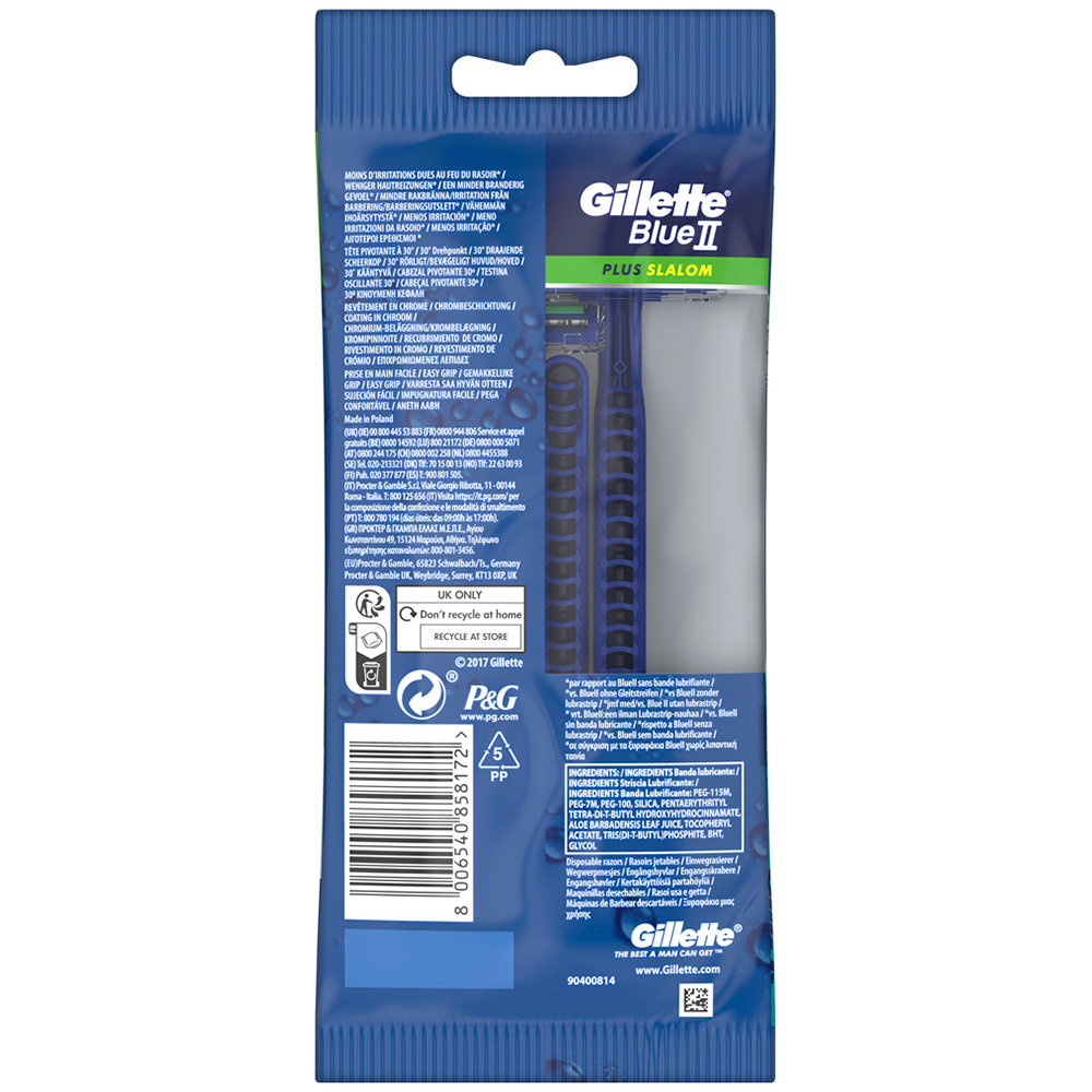 Gillette Blue 2 Plus Slalom Disposable Razor 4 Pack Image 3
