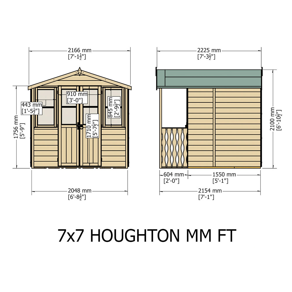 Shire Houghton 7 x 7ft Double Door Traditional Summerhouse Image 4