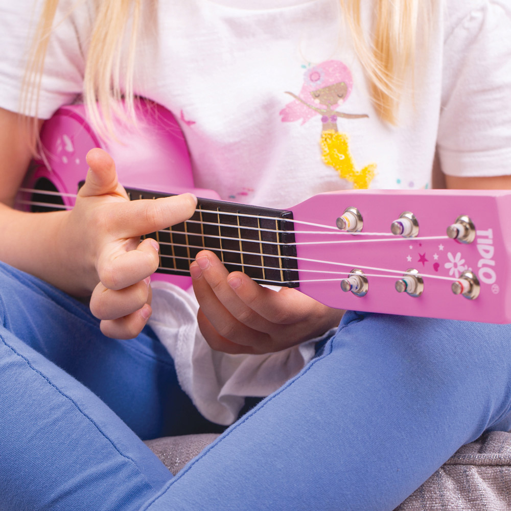 Tidlo Pink Flowers Guitar Image 6